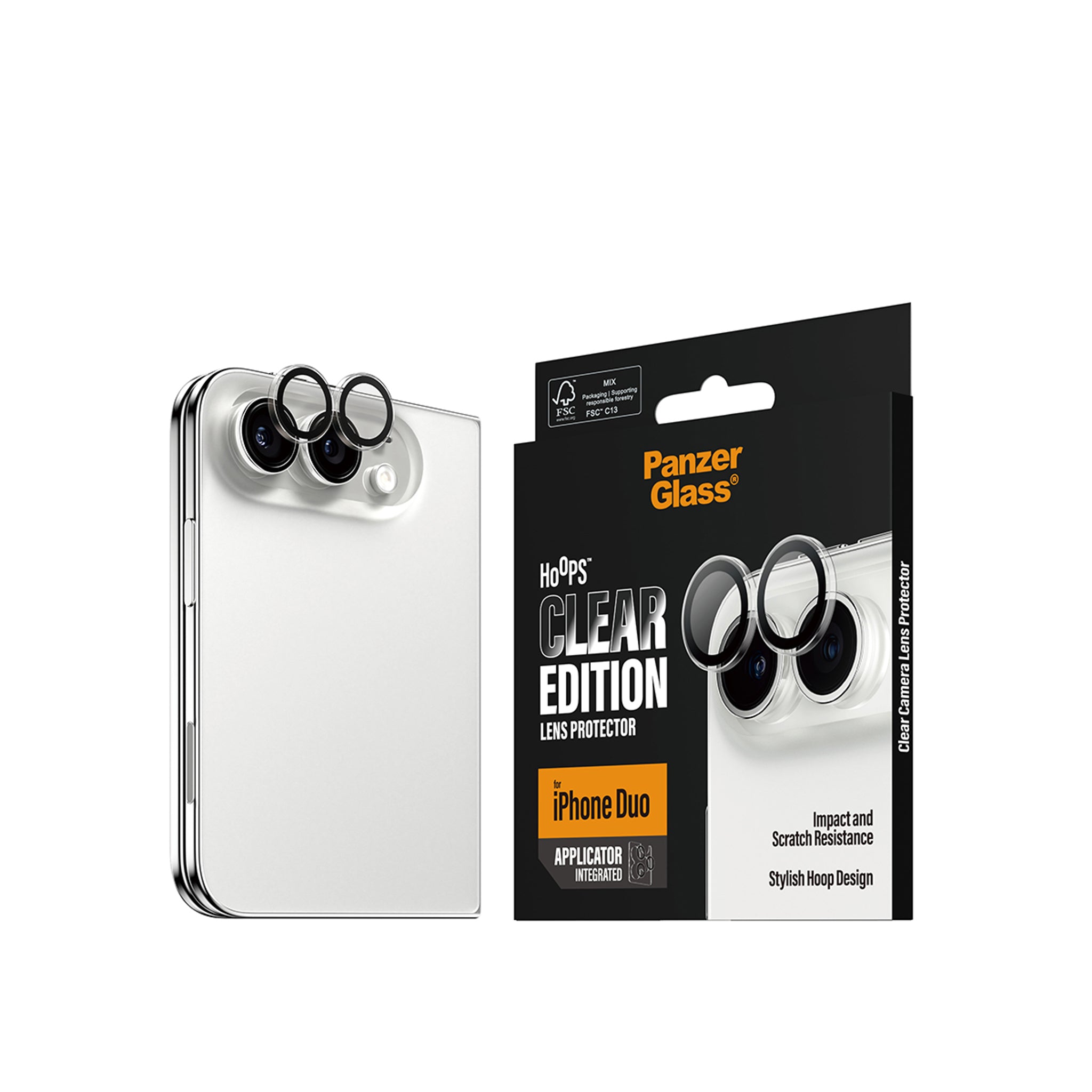 PanzerGlass® Hoops® Camera Lens Protector Transparent iPhone Duo
